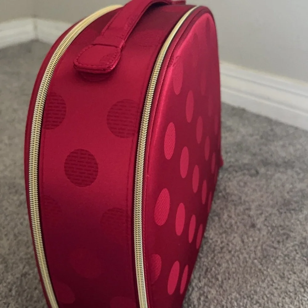 Estée Lauder 2025 Holiday Collection Red Polka Dot Cosmetic Train Case